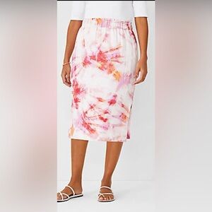 NWOT ANN TAYLOR Sz S Tie Dye Pull On Skirt Elastic Waist Juicy Watermelon • $89‼
